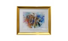 กรอบรูปภาพสีน้ำจากเมืองนอก แสดงในโรงแรม